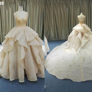 Darius Cordell - tiered ball gown wedding dress
